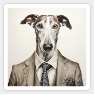 Greyhound Dog in Suit Sticker